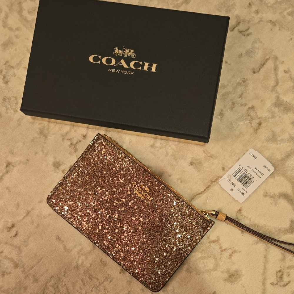 Coach Sparkling Gold Wristlet